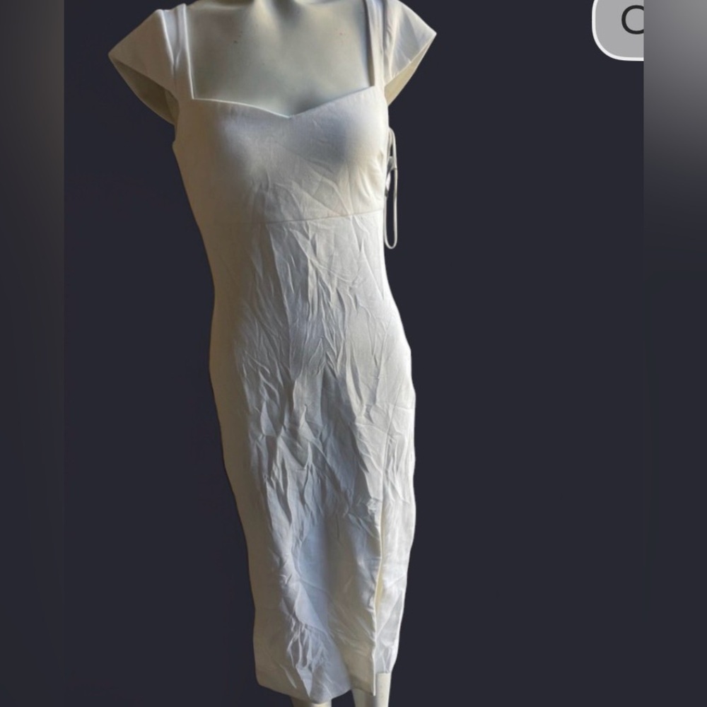 Likely White Cap Sleeve Midi Dress